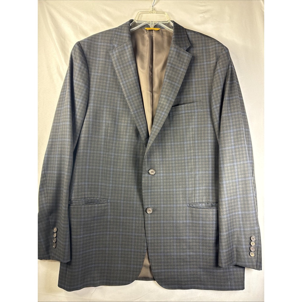 Hickey Freeman 44L Shadow Plaid Wool Blazer T Model Beacon USA Made Jacket